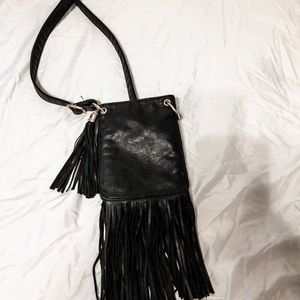 Black fringe purse